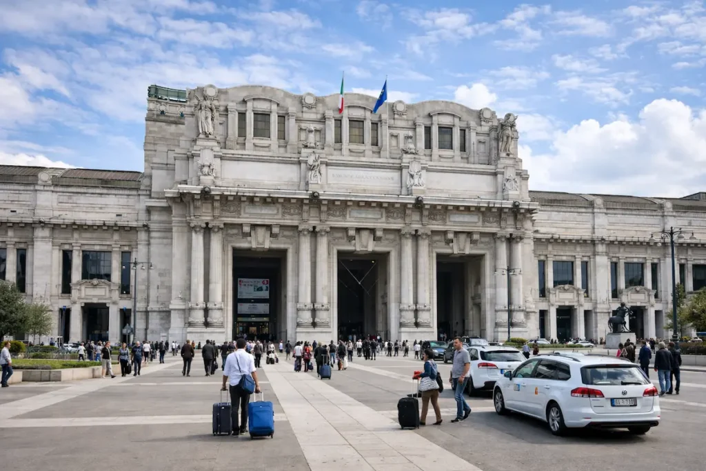 Milan Central Station Milano Centrale railway station exterior view