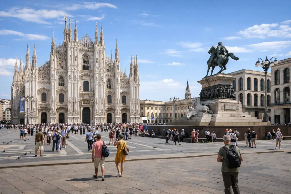 Duomo of Milan Duomo Cathedral square in Milan city center