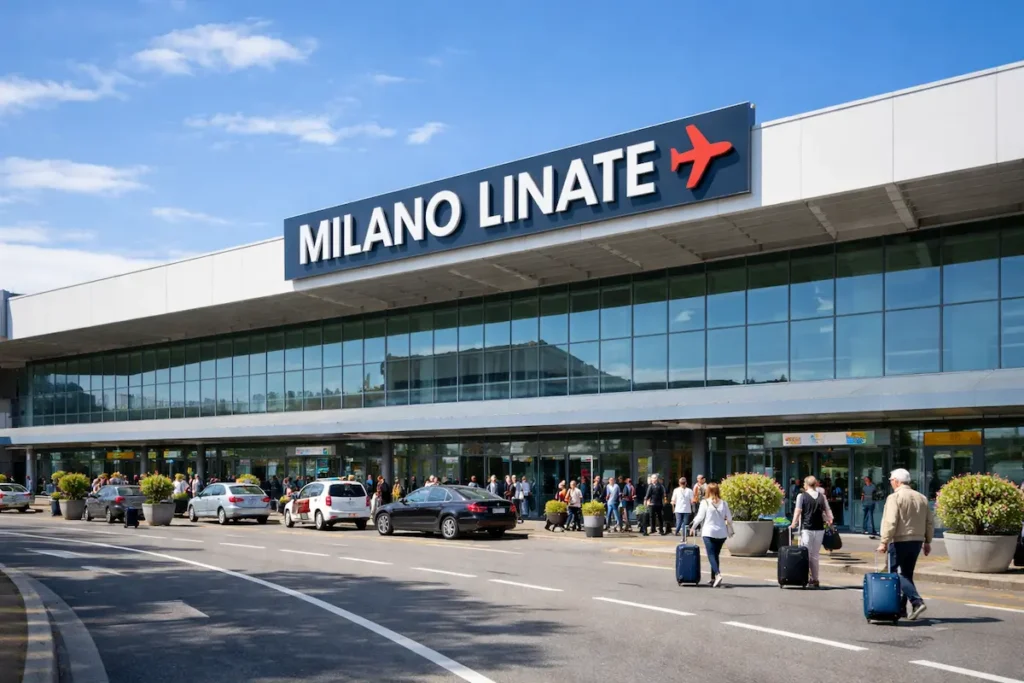 Milan Linate Airport (LIN) Terminal Milan Linate Airport terminal exterior view