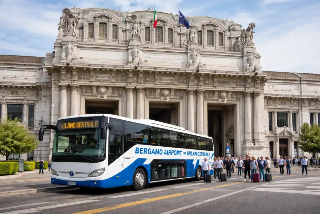 Milano Centrale where buses from Orio al Serio arrive
