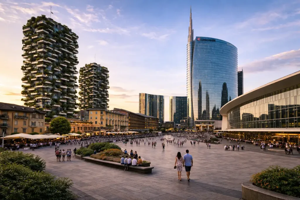 Porta Nuova modern Milan skyline