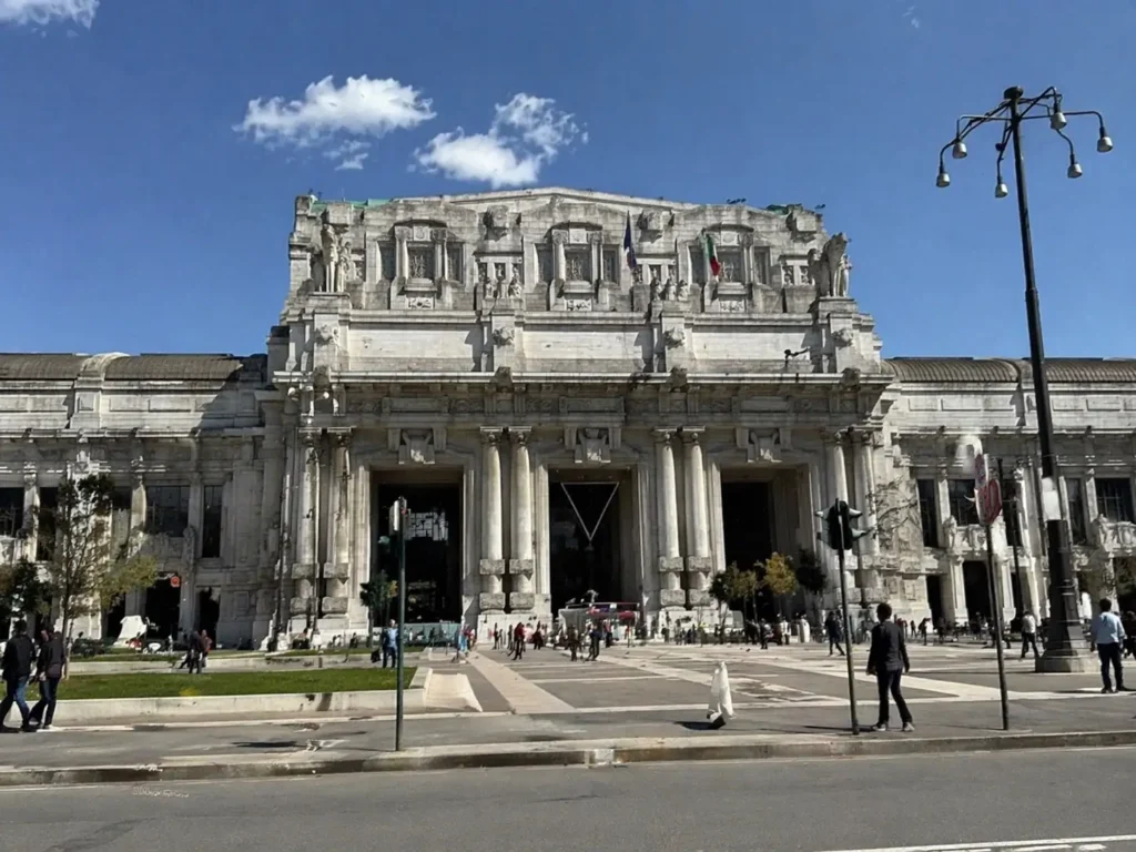 Milan Central Station main entrance Milan Central Station exterior main entrance